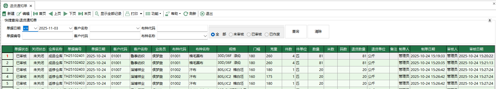 圖1 退貨通知單