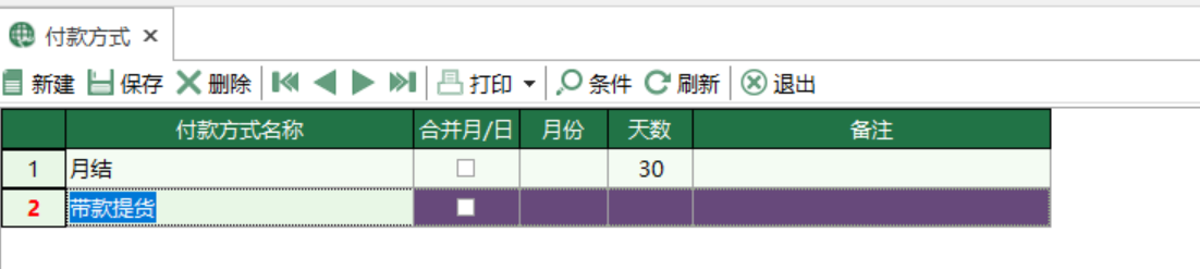 圖1 付款方式 模組界面