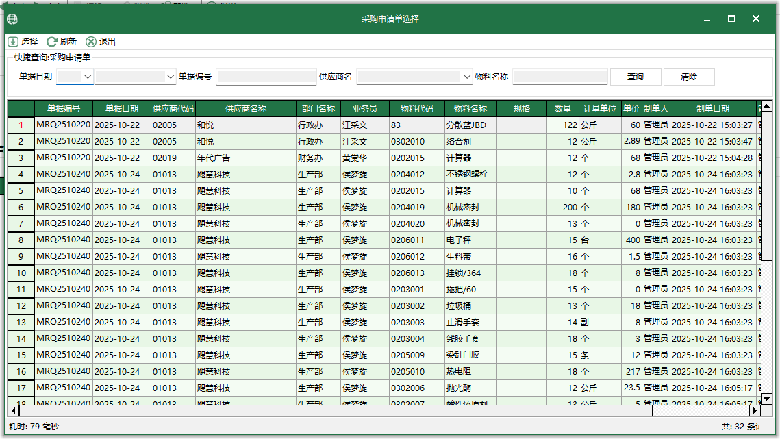 圖3 採購申請單選擇
