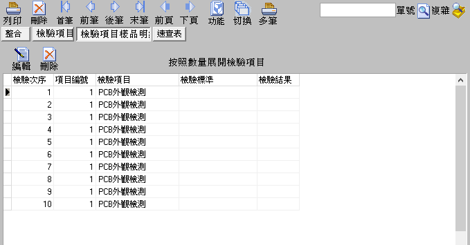 圖-3  托外檢驗-檢驗項目樣品明細